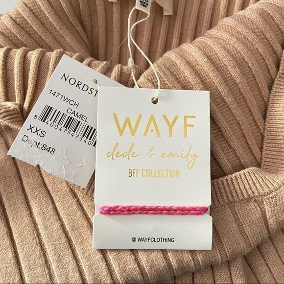 Wayf X BFF Hollie Sweater Dress Camel NWT - Picture 11 of 12